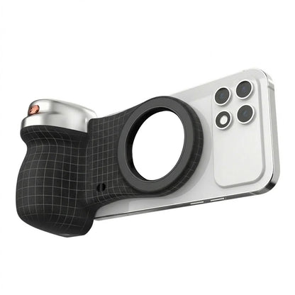 Magnetic Phone Grip with Fill Light, Bluetooth Remote Shutter, and 360° Rotation Stabilizer for iPhone 17/16 and Android Vlogging