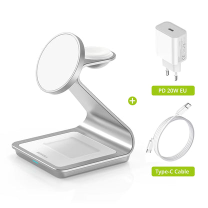 Bonola Magnetic 3 in 1 Wireless Charger for Iphone 17/16/15/13/14/12 30W Wireless Charging Station for Apple Watch/Airpods Pro