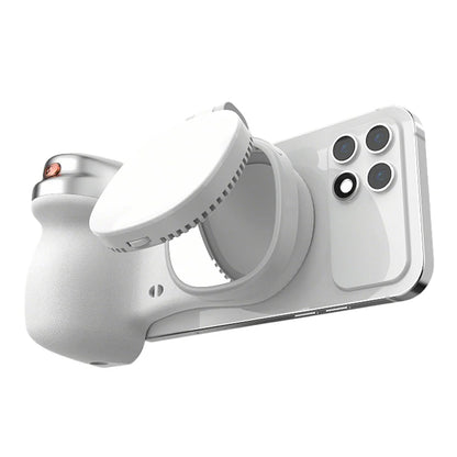 Magnetic Phone Grip with Fill Light, Bluetooth Remote Shutter, and 360° Rotation Stabilizer for iPhone 17/16 and Android Vlogging